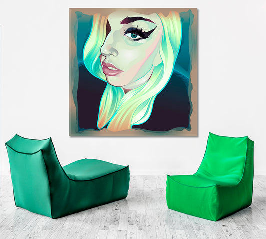 Lady Gaga Portrait Celebs Canvas Print Artesty