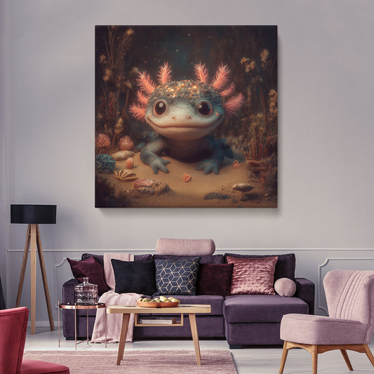 Cute Fantasy Axolotl Contemporary Art Artesty