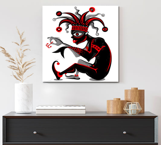 Joker Jester Harlequin Abstract Poster Abstract Art Print Artesty