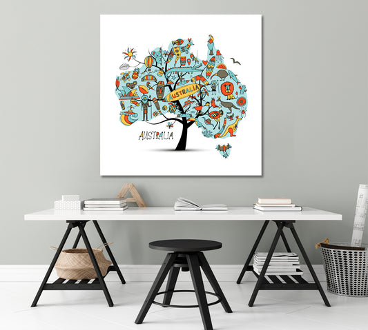 Australian Map Tree Posters, Flags Giclee Print Artesty