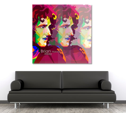 Brian Harold May Pop Art WPAP Style Celebs Canvas Print Artesty