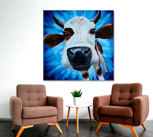 Cute Lovely Cow Animals Canvas Print Artesty