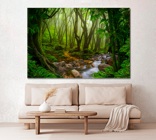 GREEN HOME Deep Tropical Jungles Rainforest Poster Tropical, Exotic Art Print Artesty