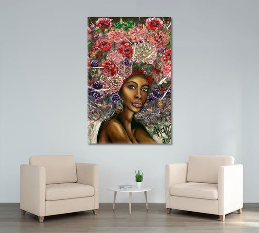 MISS CHARMING Woman Blooming Head Fine Art Artesty