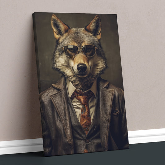 Wolf in Business Attire Art Artesty 1 Panel 16"x24"