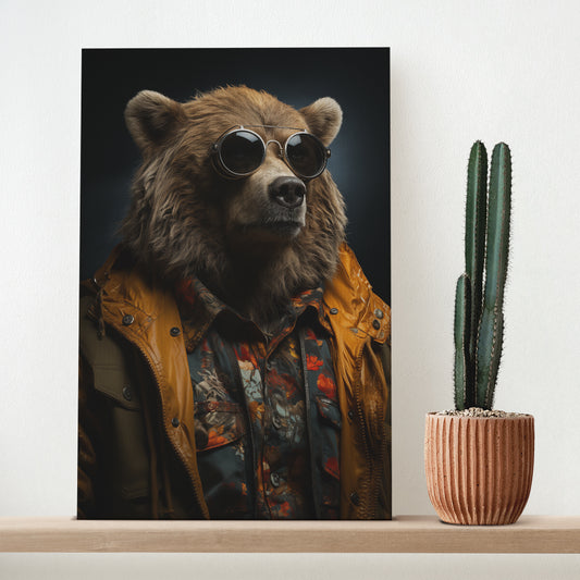 Stylish Bear in Sunglasses Canvas Prints Artesty
