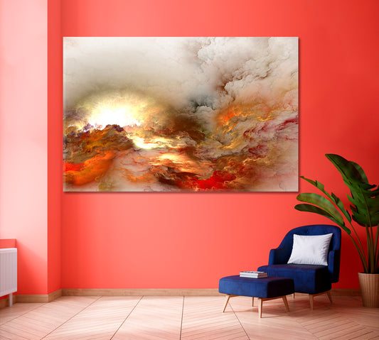 SUNSET Abstract Colorful Sky Skyscape Canvas Artesty 1 panel 24" x 16"
