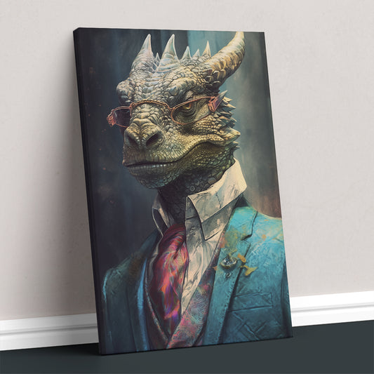 Chic Dragon in Suit Canvas Prints Artesty