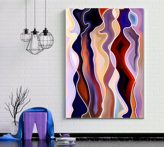 Abstract Design Composed of Feminine Curved Lines Abstract Art Print Artesty