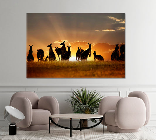 Australian Kangaroos Countries Canvas Print Artesty