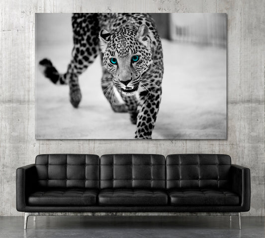 BIG WILD CAT Beautiful Leopard Portrait Animals Canvas Print Artesty