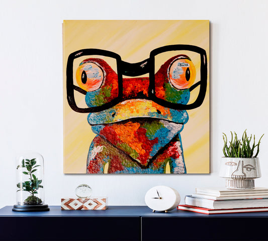 Colorful Bright Frog Animals Canvas Print Artesty