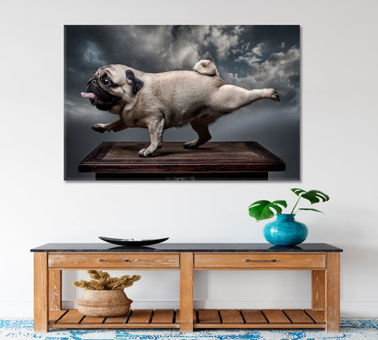 FUNNY DOGS Cool Pug Animals Canvas Print Artesty