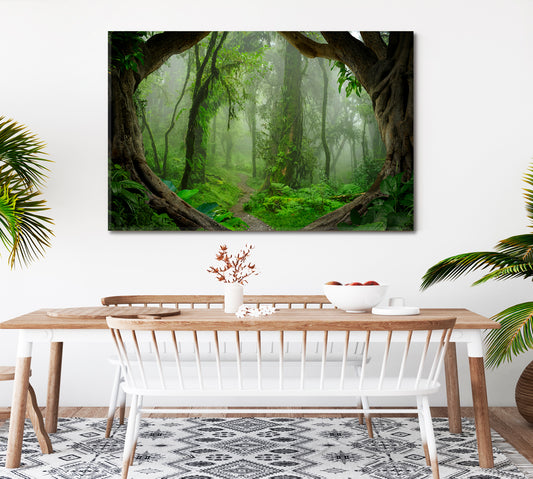 Jungle Trees Rainforest Tropical, Exotic Art Print Artesty
