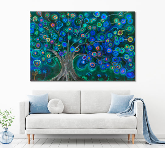 Lollipops Tree At Night Nature Wall Canvas Print Artesty