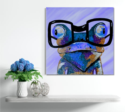 Smart Frog Animals Canvas Print Artesty