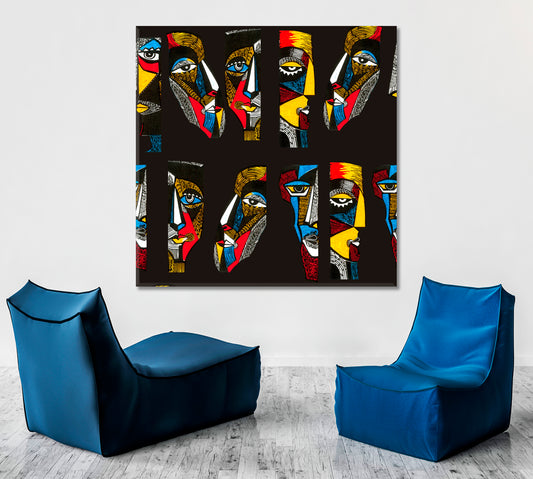 Surreal Picasso Faces African Style Canvas Print Artesty