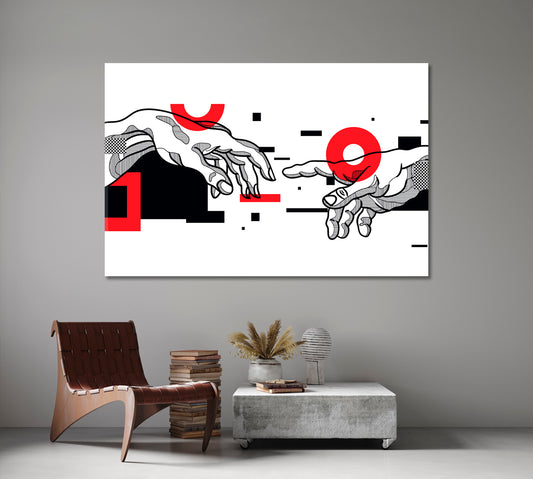 The Creation of Adam by Michelangelo Religious Modern Art Artesty