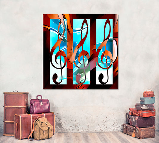 Treble Clef Music Notes Abstract Modern Design Music Wall Panels Artesty