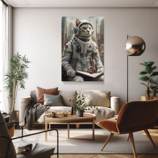 Futuristic Astronaut Cat Canvas Prints Artesty
