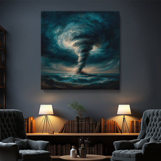 Powerful Ocean Tornado Contemporary Art Artesty