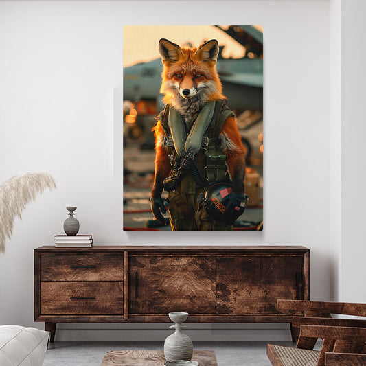Aviation Fox Pilot Canvas Prints Artesty