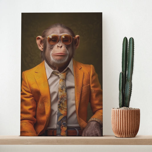 Cool Monkey in Orange Suit Canvas Prints Artesty