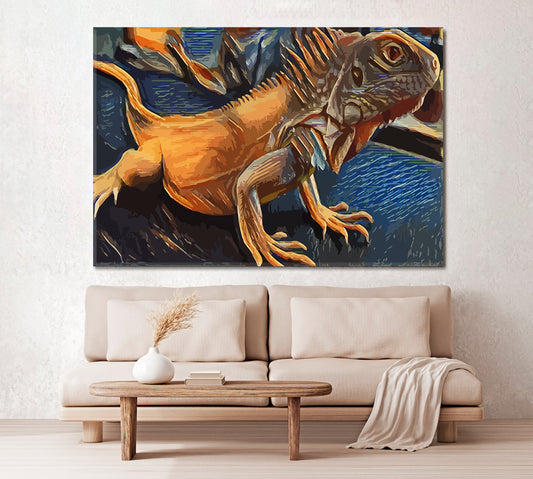 IGUANA Beautiful Reptile Lizards Animals Canvas Print Artesty