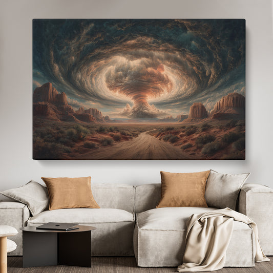 Surreal Desert Thunderstorm Animals Canvas Print Artesty
