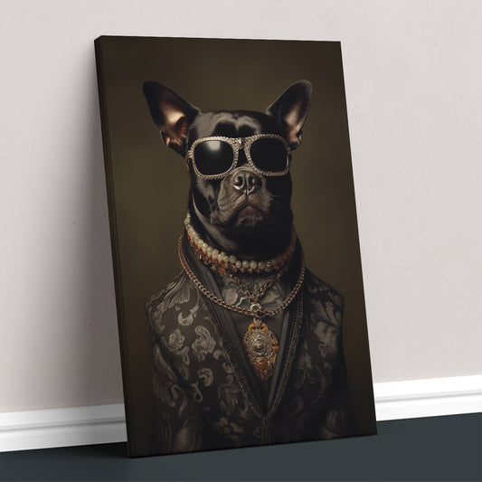Bulldog in Sunglasses Canvas Prints Artesty 1 Panel 16"x24"