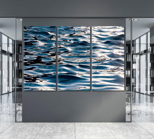 Water Ripple Abstract Nautical, Sea Life Pattern Art Artesty 3 panels 36" x 24"