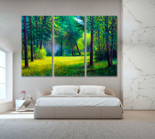 Forest Beautiful Landscape Scenery Landscape Fine Art Print Artesty 3 panels 36" x 24"