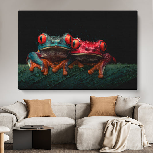 Colorful Red-Eyed Tree Frogs Animals Canvas Print Artesty 1 panel 24" x 16"