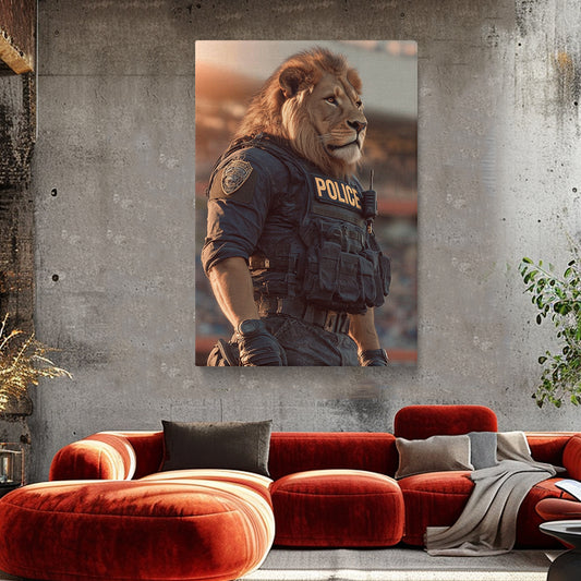 Lion Police Officer Canvas Prints Artesty