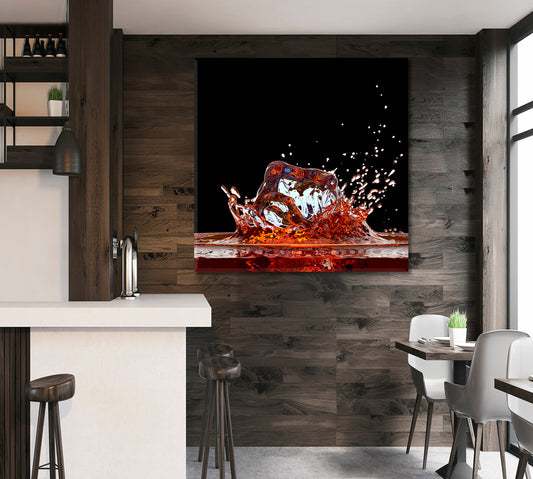 AMBER Splash Whiskey Restaurant Modern Wall Art Artesty