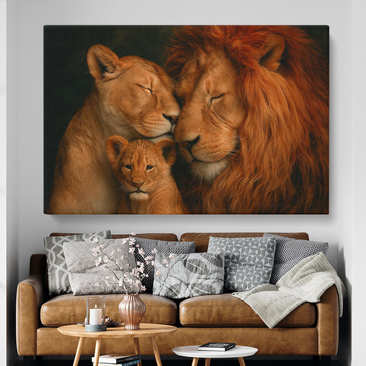 Lion Family Close Up Animals Canvas Print Artesty 1 panel 24" x 16"