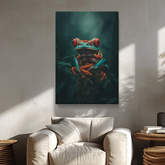 Moody Rainforest Red-Eyed Tree Frog Canvas Prints Artesty