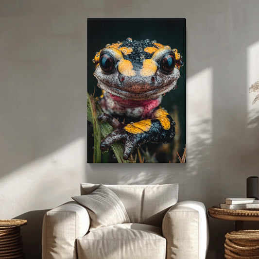 Yellow and Black Salamander Canvas Prints Artesty 1 Panel 16"x24"