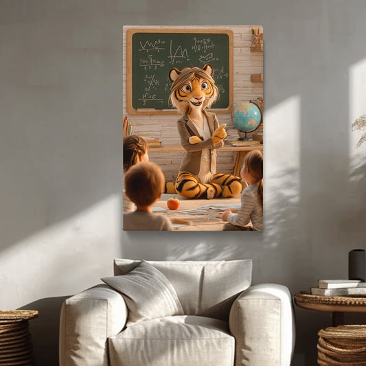 Smart Tiger Teacher Canvas Prints Artesty