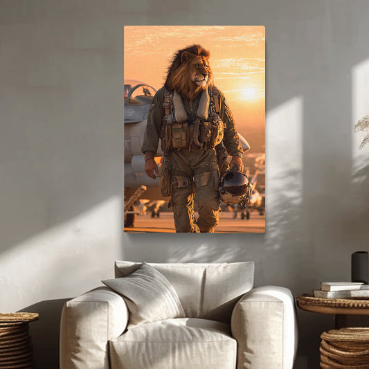 Lion Fighter Pilot Military Aviation Canvas Prints Artesty