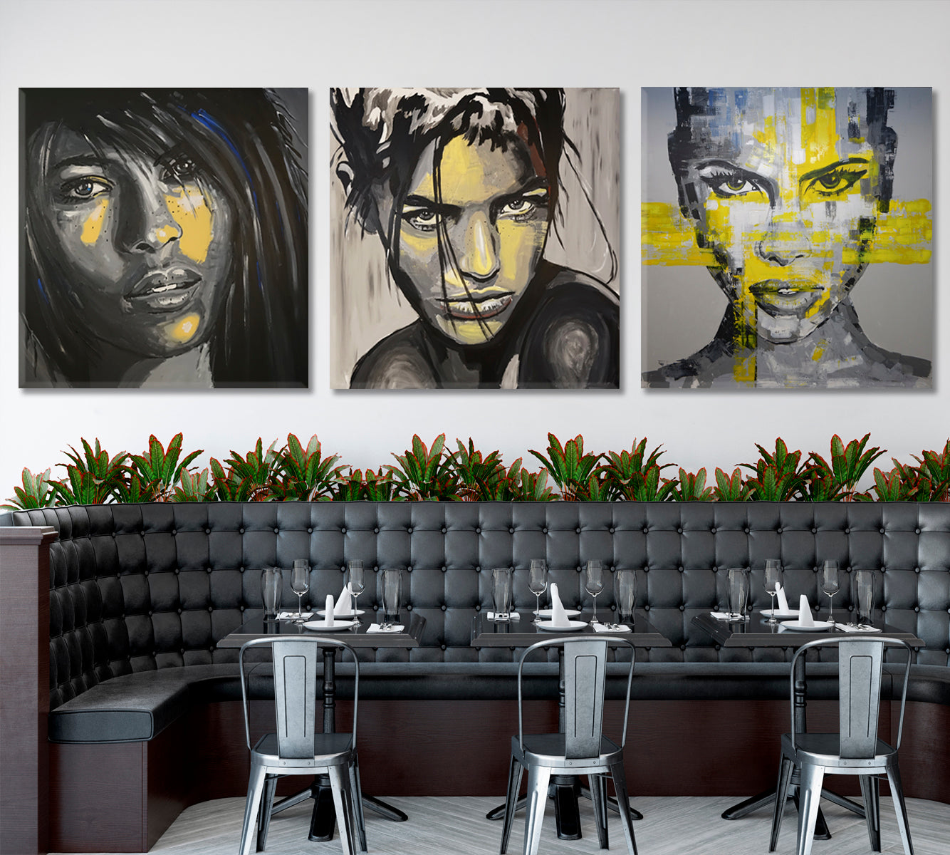 YELLOW FRECKLES Pretty Woman Grunge Art Abstract Expressionism - S Fine Art Artesty