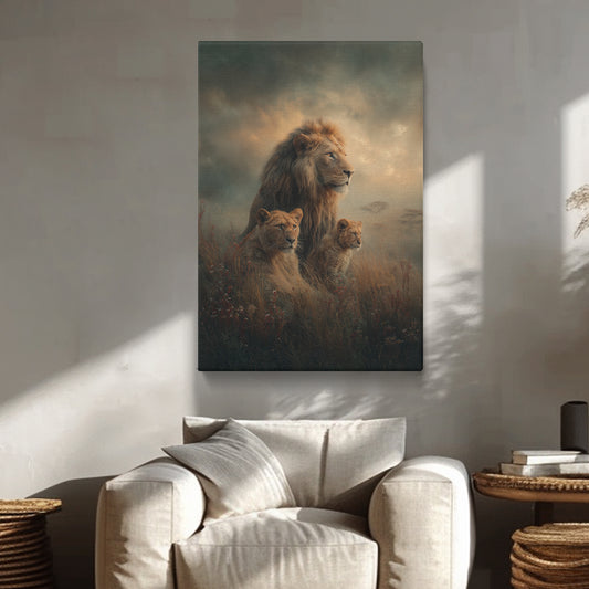 Lion Family in Savannah Canvas Prints Artesty