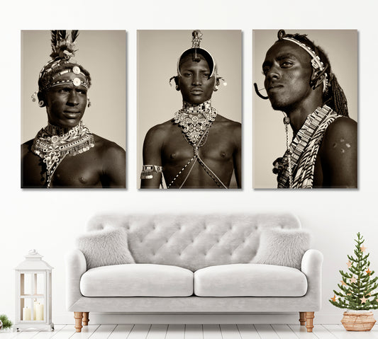 ARCHERS Tribal Warriors African Style Canvas Print Artesty