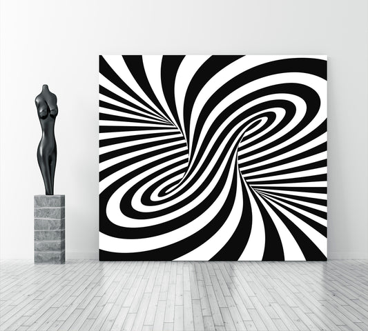 Black And White Spiral Optical Illusion Black and White Wall Art Print Artesty