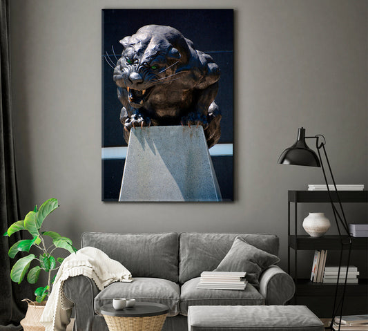 CAROLINA PANTHER Statue Famous Landmarks Artwork Print Artesty