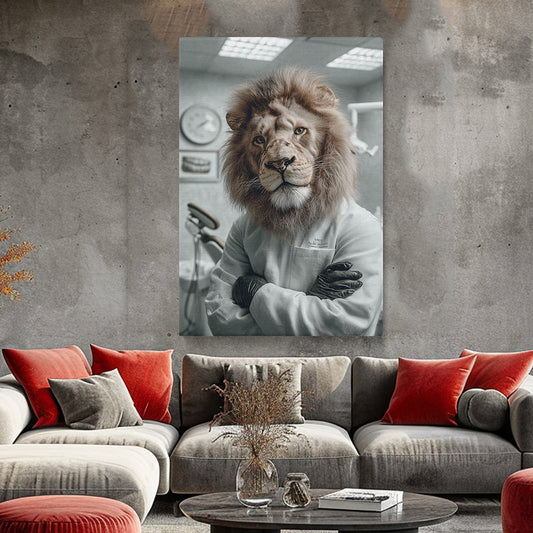 Lion Dressed as Dentist Canvas Prints Artesty