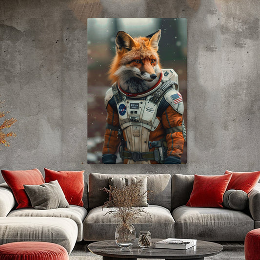 Astronaut Fox Portrait Canvas Prints Artesty