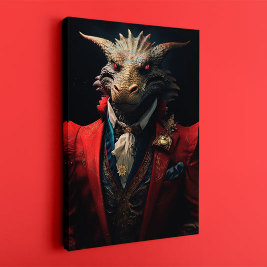Noble Dragon in Red Suit Canvas Prints Artesty