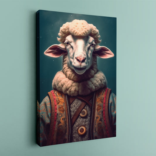 Sheep in Traditional Attire Canvas Prints Artesty 1 Panel 30"x46"