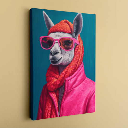 Llama in Pink Glasses Canvas Prints Artesty